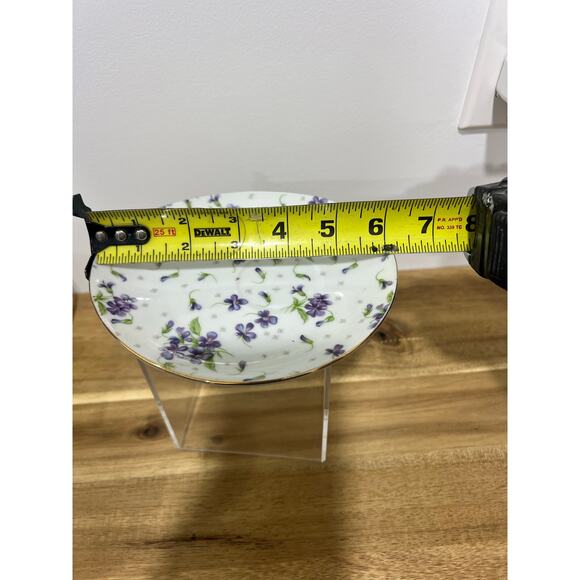 Vintage Tea cup & Saucer; Floral Violet Gold Rim - Picture 11 of 14